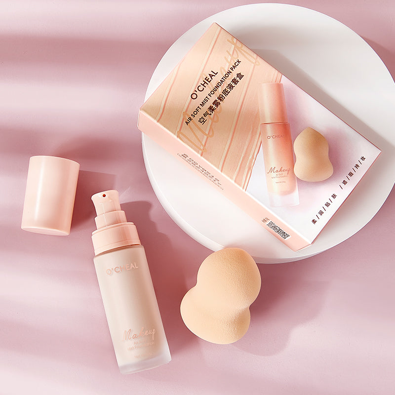 BB Cream Cushion Compact Make Up Foundation Concealer Cream with Face Cosmetics Makeup Puff