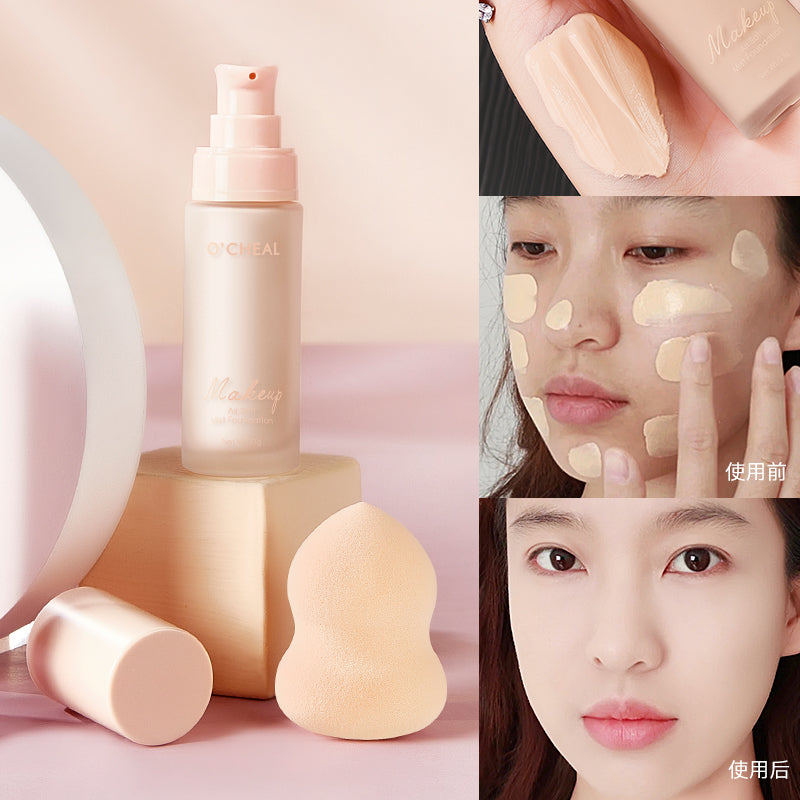 BB Cream Cushion Compact Make Up Foundation Concealer Cream with Face Cosmetics Makeup Puff