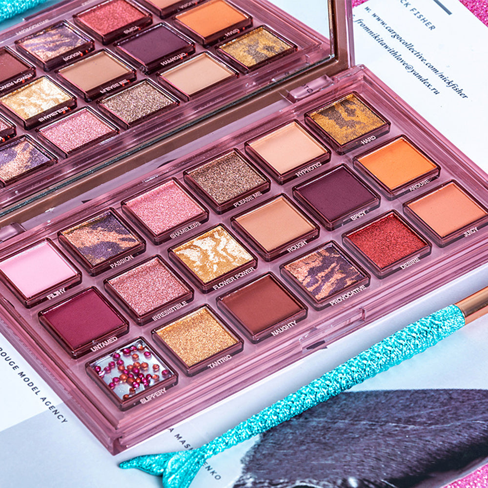 18 Colors Pomegranate seeds Eyeshadow Palette Shimmer Matte Eye Shadow Waterproof Cosmetic Beauty Makeup