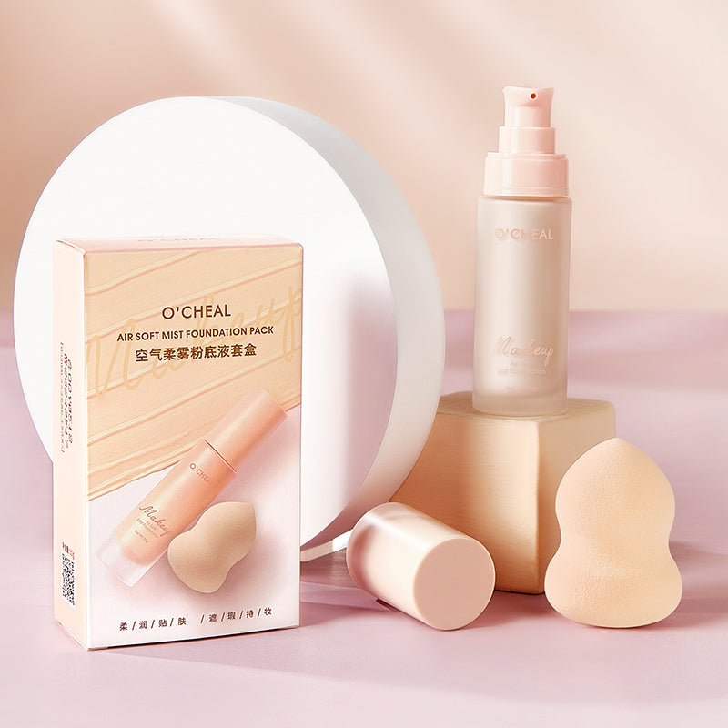 BB Cream Cushion Compact Make Up Foundation Concealer Cream with Face Cosmetics Makeup Puff