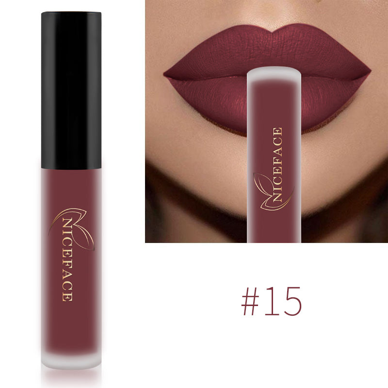 Nude Liquid Lipsticks Waterproof Velvet Matte Lip Gloss Long Lasting Non-stick Cup Lip Tint Makeup Pigment