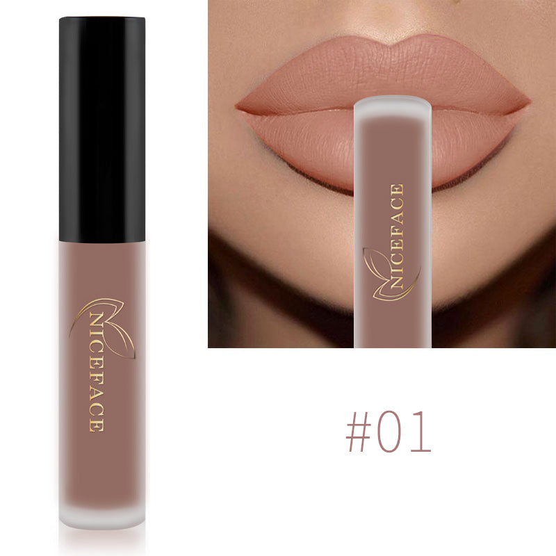Nude Liquid Lipsticks Waterproof Velvet Matte Lip Gloss Long Lasting Non-stick Cup Lip Tint Makeup