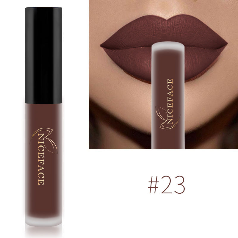 Nude Liquid Lipsticks Waterproof Velvet Matte Lip Gloss Long Lasting Non-stick Cup Lip Tint Makeup Pigment