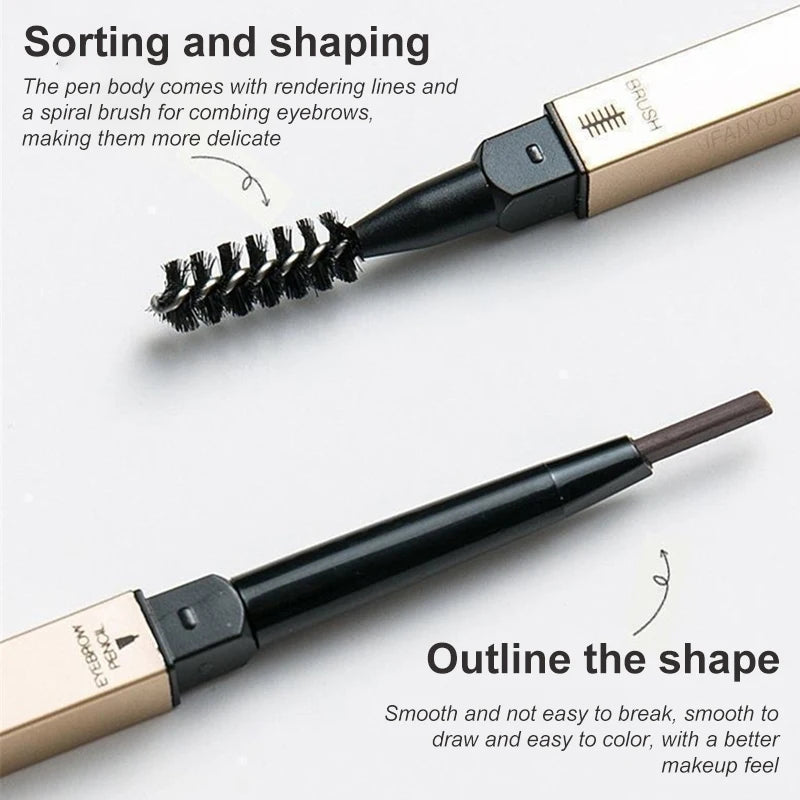 5 Color Waterproof Matte Eyebrow Pen Makeup Double Head Long Lasting Brown Non-Smudged Eye Brow Pencil Tint with Brush Cosmetics