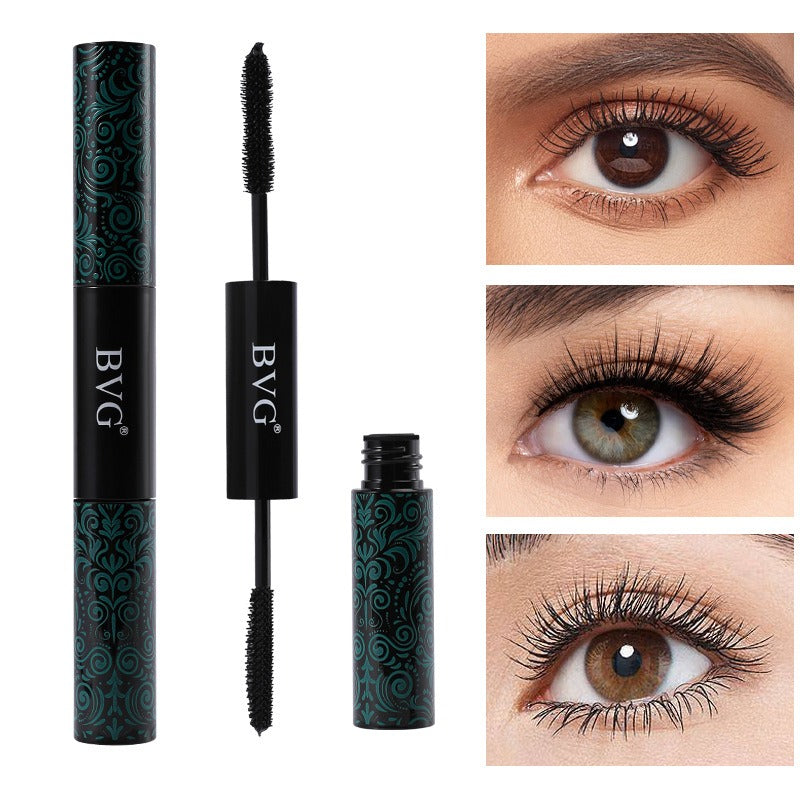 2 IN 1 Mascara Eyelashes Extension Lengthens Waterproof Volume Long Lasting Black Silk Fiber Mascara Female Makeup Cosmetic
