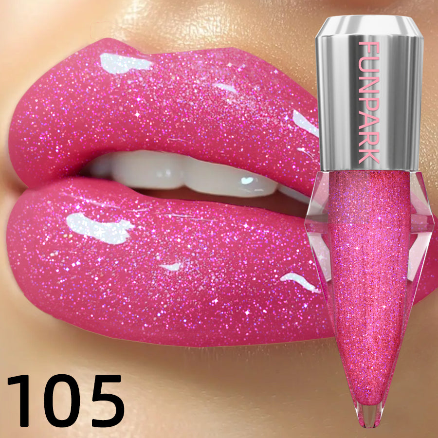 8 Color Glitter Shimmer Lip Gloss Moisturizing Lip Tinted Fuller Lip Effect Diamond Liquid Lipstick Makeup Sexy Lip Care Gifts