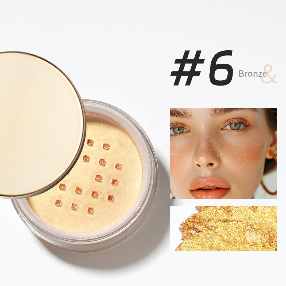 Lasting Oil Control Loose Powder Semi-Clear Glitter Diamond Finish Lightweight Breathable Concealer Setting Makeup Powder