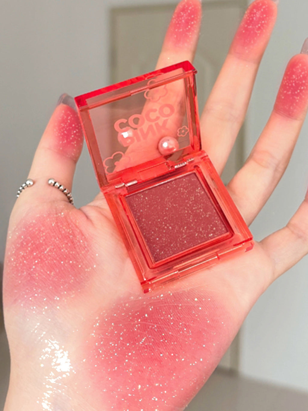 fine shimmer soft mist tipsy blush single color natural fine shimmer eye shadow blush one plate for multiple uses