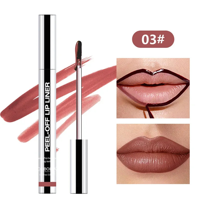 Peel Off High Pigmented Lip Liner Tattoo Moisturizing Lipliner Long Lasting Lip Stain Pencil Waterproof Transfer-Proof Lipstick