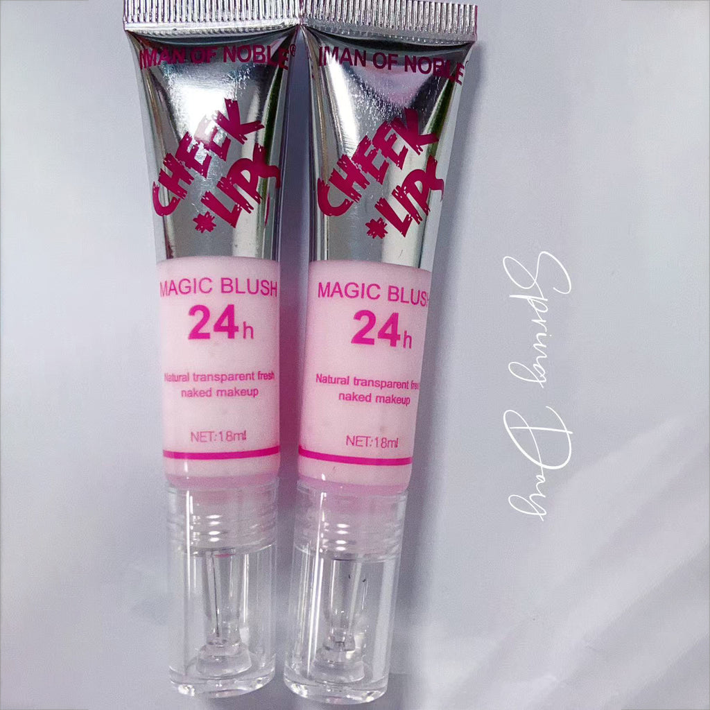 2-in-1 Color-Changing Liquid Blush & Lip Tint Natural Rosy Glow 24H Waterproof Sweat-Proof Long-Lasting Flush Cheeks & Lips