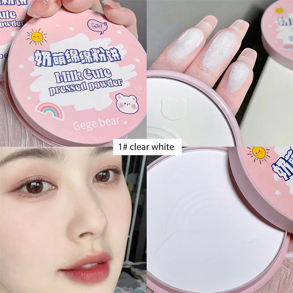 Oil Control Loose Powder Lasting Cute Pressed Powder Waterproof Brightening Concealer Light Breathable Dual-use Face Cosmetics