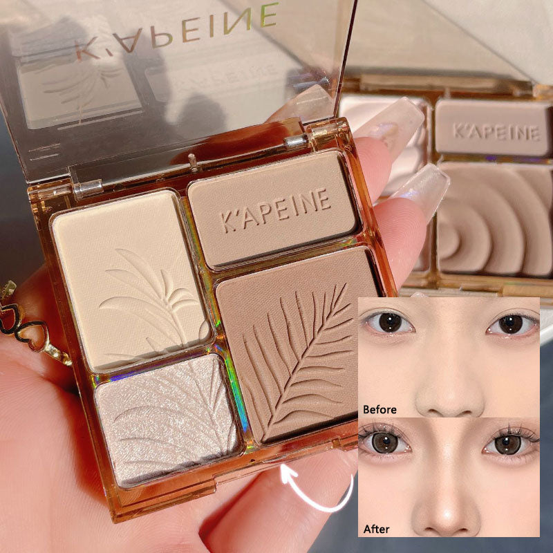 4 Colors Facial Highlighter Makeup Palette 3D Nose Shadow Cosmetics Matte Face Contouring Shadow Palette Face Beauty Makeup Tool