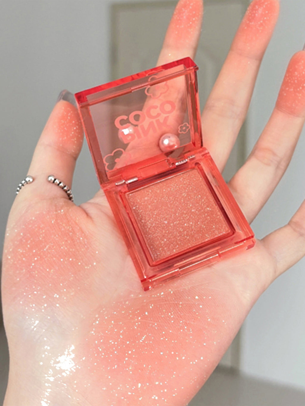 fine shimmer soft mist tipsy blush single color natural fine shimmer eye shadow blush one plate for multiple uses