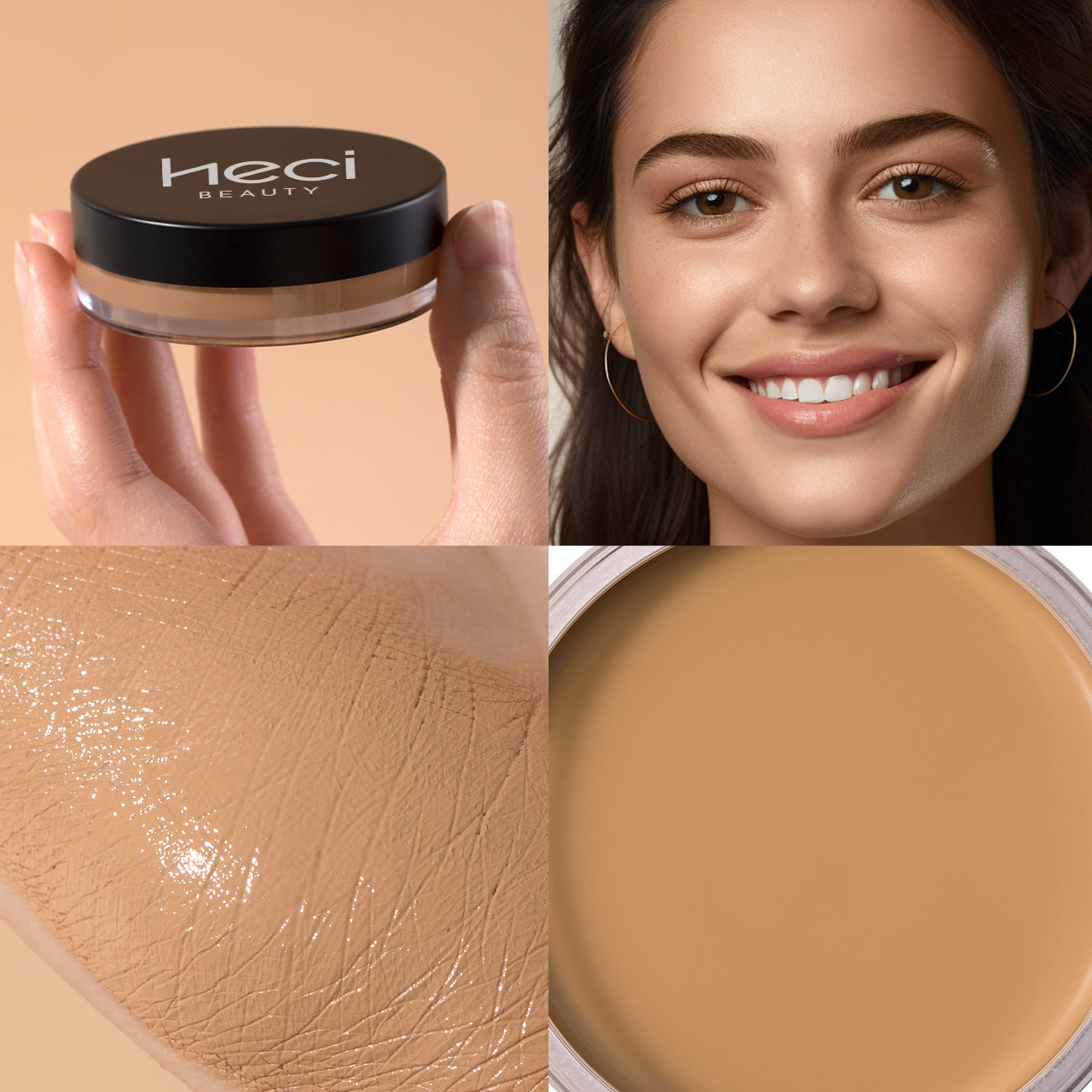 Waterproof Foundation Full Coverage Oil-control Matte Velvet Nourishing Flawless Cream Foundation  0.7oz Cream Bronzer Makeup