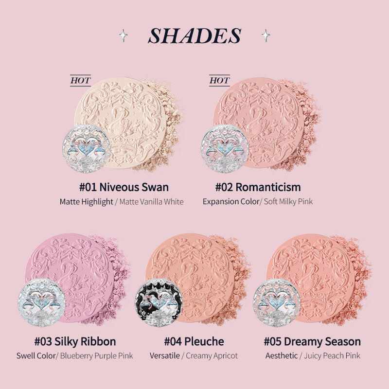 Flower Knows Swan Ballet Series Embossed Blush