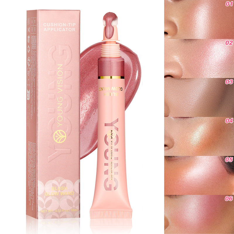 Liquid Air Cushion Highlight Blush Stick Contour Pearlescent Delicate Shimmer Stick Powder Blusher Liquid Skin-friendly Makeup