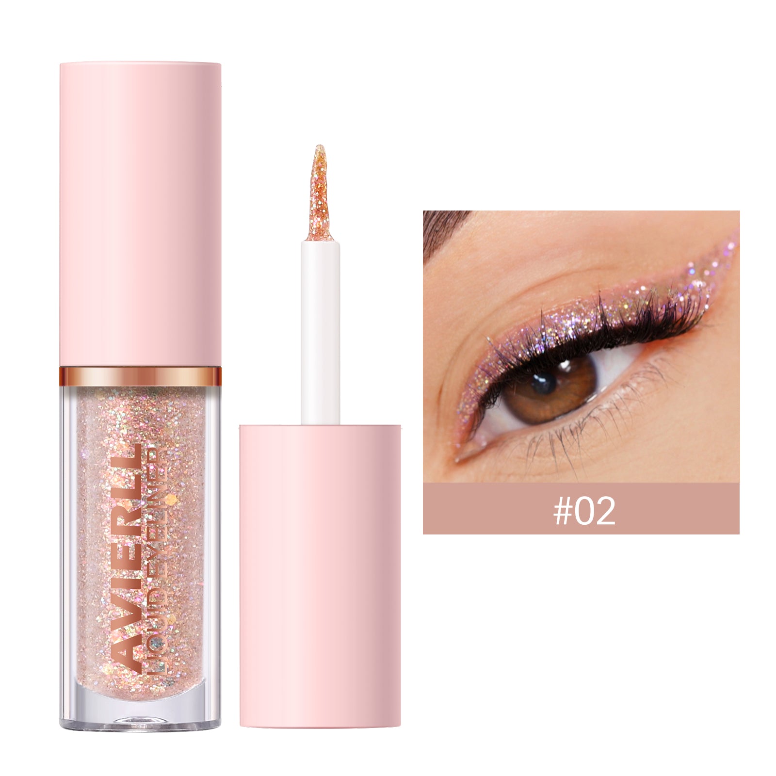 Glitter Liquid Eyeliner Pen - Long-Lasting  Smudge-Proof  Waterproof  Fast-Drying Easy-to-Use Eye Makeup with Golden Colour To