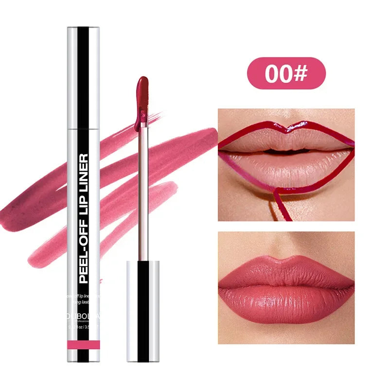 Peel Off High Pigmented Lip Liner Tattoo Moisturizing Lipliner Long Lasting Lip Stain Pencil Waterproof Transfer-Proof Lipstick