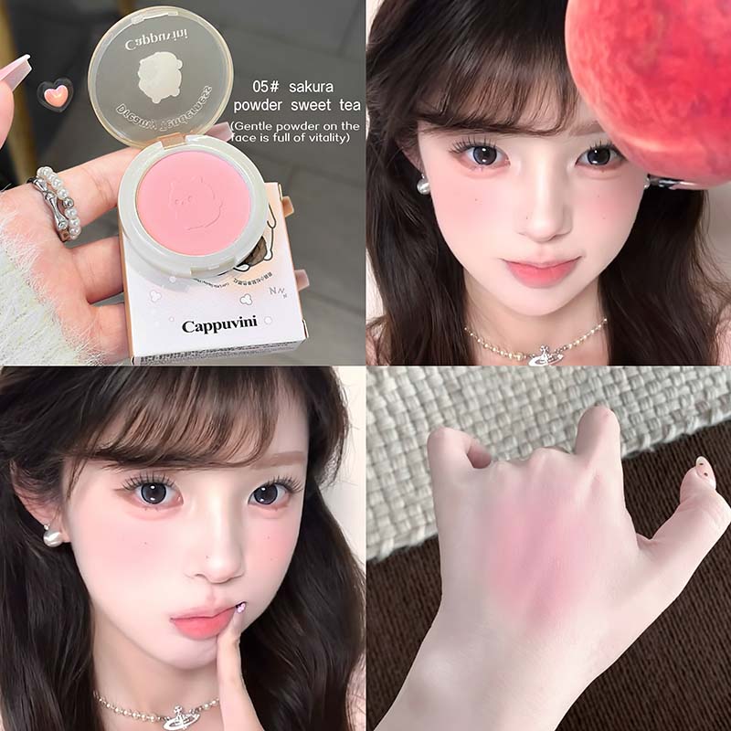 Monochrome Color Blush Matte Makeup Effect Natural Easy to Color Single Blush Pink Rouge
