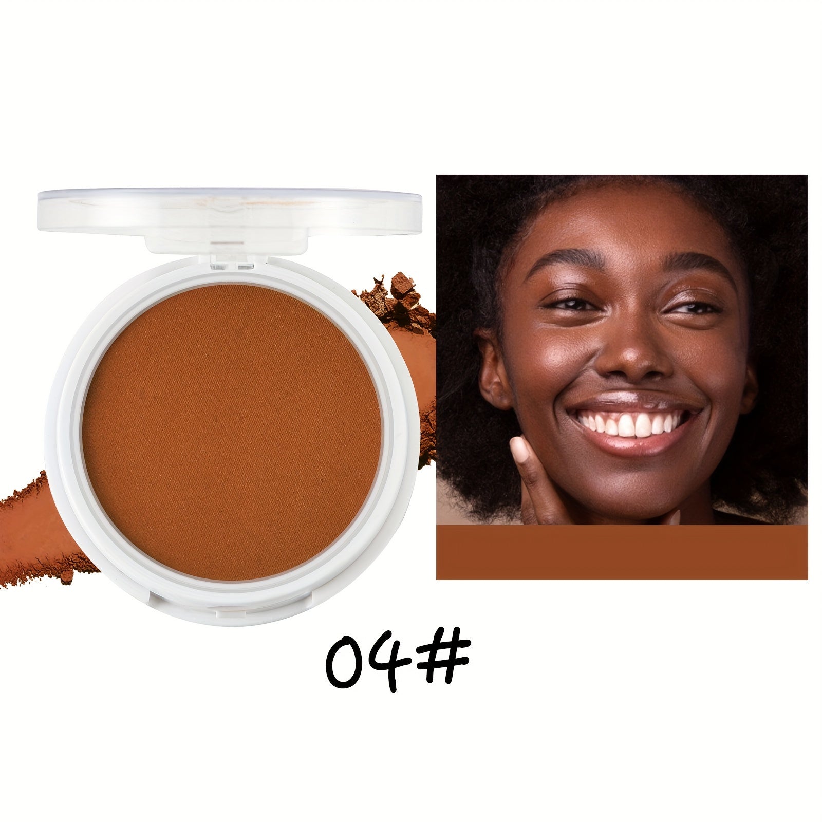 Wheat Bronzing Powder for Dark Skin Matte Finish Sweatproof &amp Oil Dark Foundation Concealer Powder Puff And Mirror