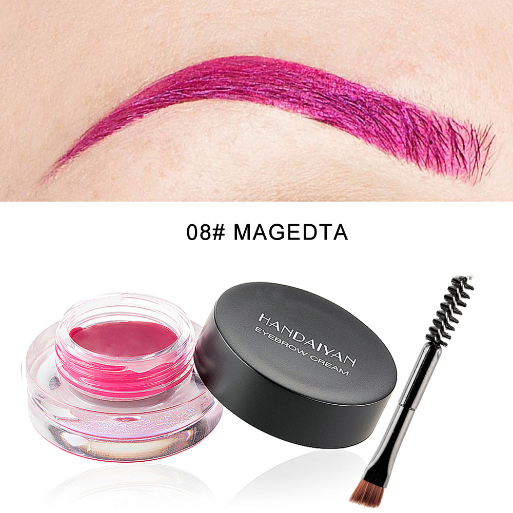Colorful Eyebrow Cream Gel High Pigment Brows Tint Waterproof Long lasting Eye Brow Dye With Brushes Decorate Cosmetic