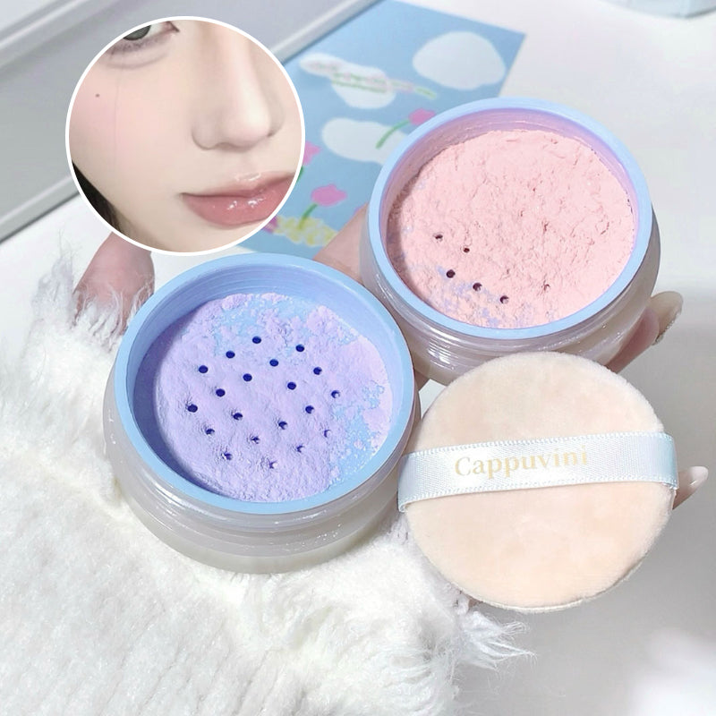Mini Blue Box Loose Powder — Matte Finish Oil-Control Long-Lasting Setting Powder for Students