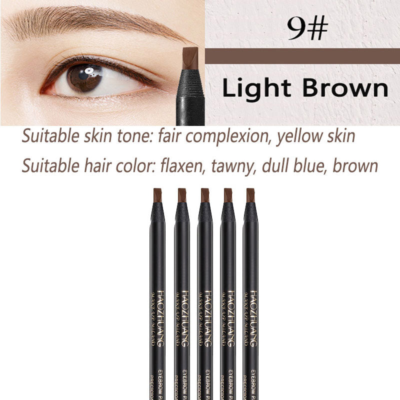 5PCS Haozhuang Eyebrow Pencil Brown Wholesale Cosmetic Pencil Natural Waterproof Long-Lasting Tattoo Brush Makeup Set Beauty