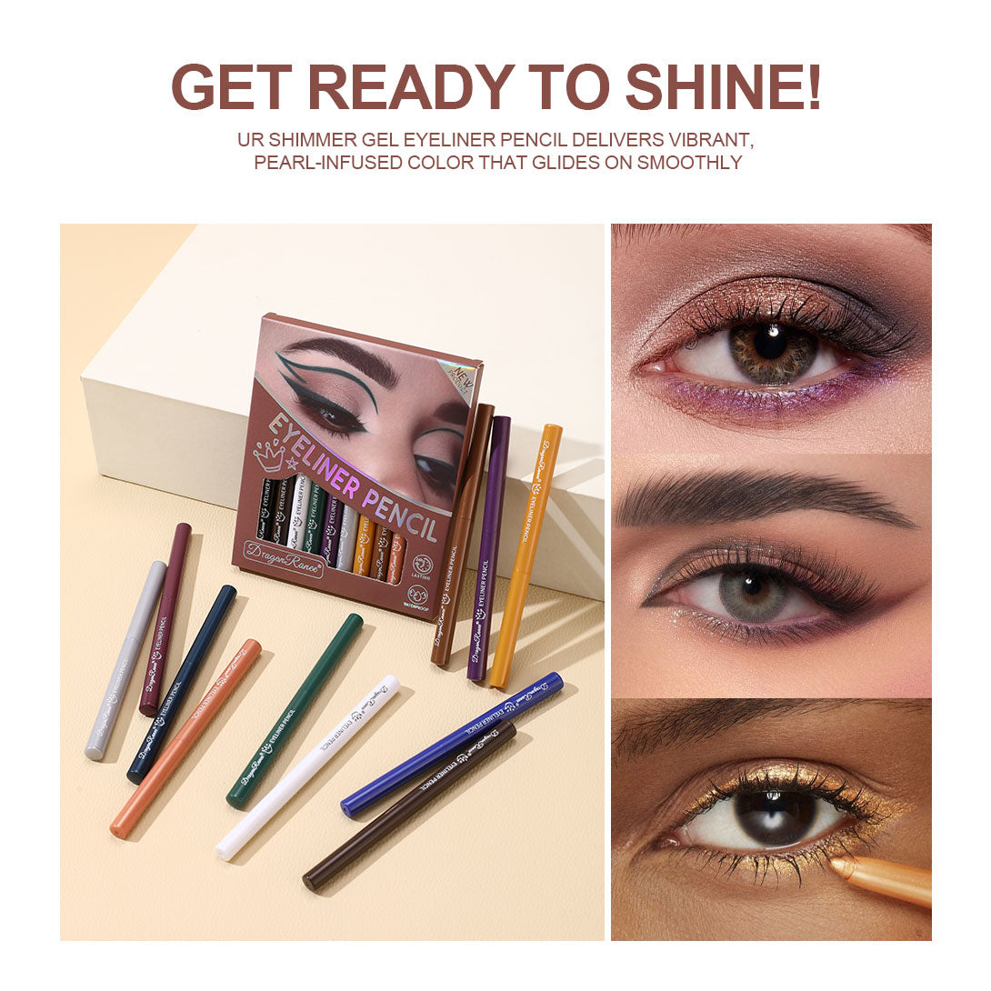 12-Piece Colorful Eyeliner Set  Waterproof   Non-Smudged  Non-Irritating  Long-Lasting Makeup Effect   Multi-Colorful Holiday Performance Stage Eyeliner Set Gift Set