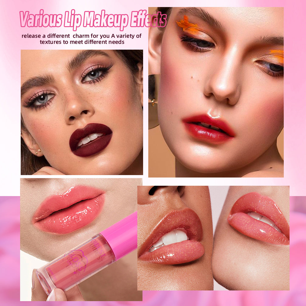 Mirror Lip Gloss Sets Waterproof Velvet Matte Liquid Lipstick Lasting Moisturizing Sexy Red Lip Tint Makeup Lip Oil Balm