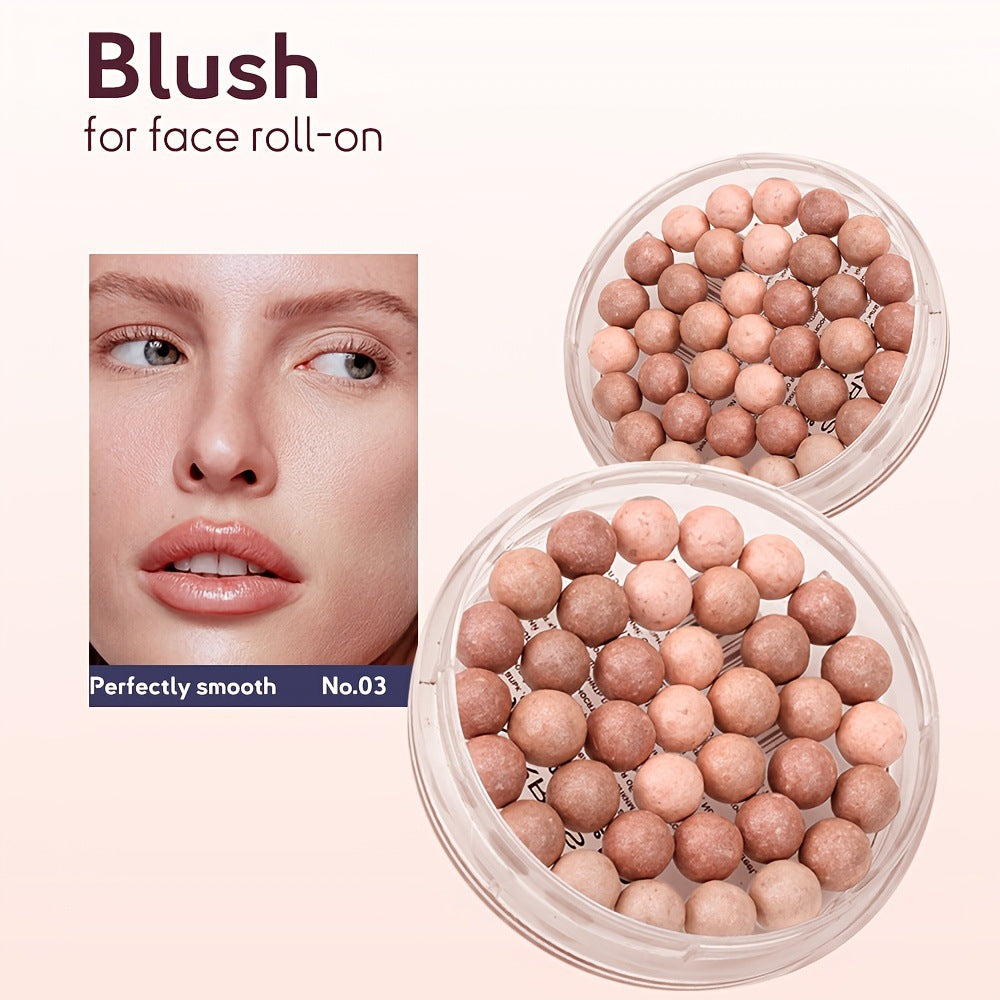 Multi-Tone Powder Blush Pearls with a brush  Water Resistant Natural Finish Face Blush for All Skin Tones  various holiday makeup