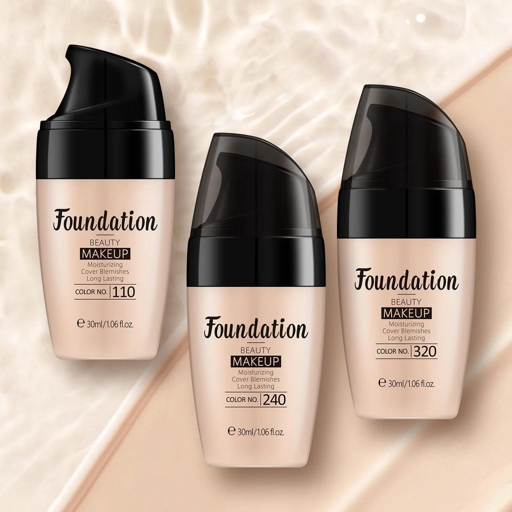 Oil Free Liquid Foundation Natural Matte Finish Concealer Waterproof Long Lasting Base Makeup for Flawless Skin