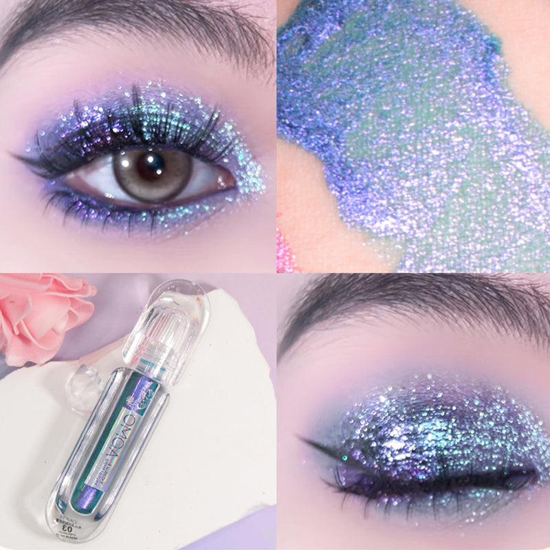 Chameleon Liquid Eye Shadow Pearlescent Shimmer Long Lasting Pearly Fine Sparkling Sequins Highlighter Eyeshadow Eye Makeup