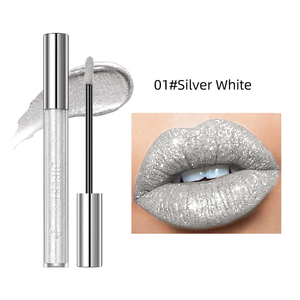 6 Colors Sparkling Liquid Lipstick Lip Gloss Moisturizing Long-Lasting Makeup Gray Diamond Waterproof Lip Tint Cosmetics