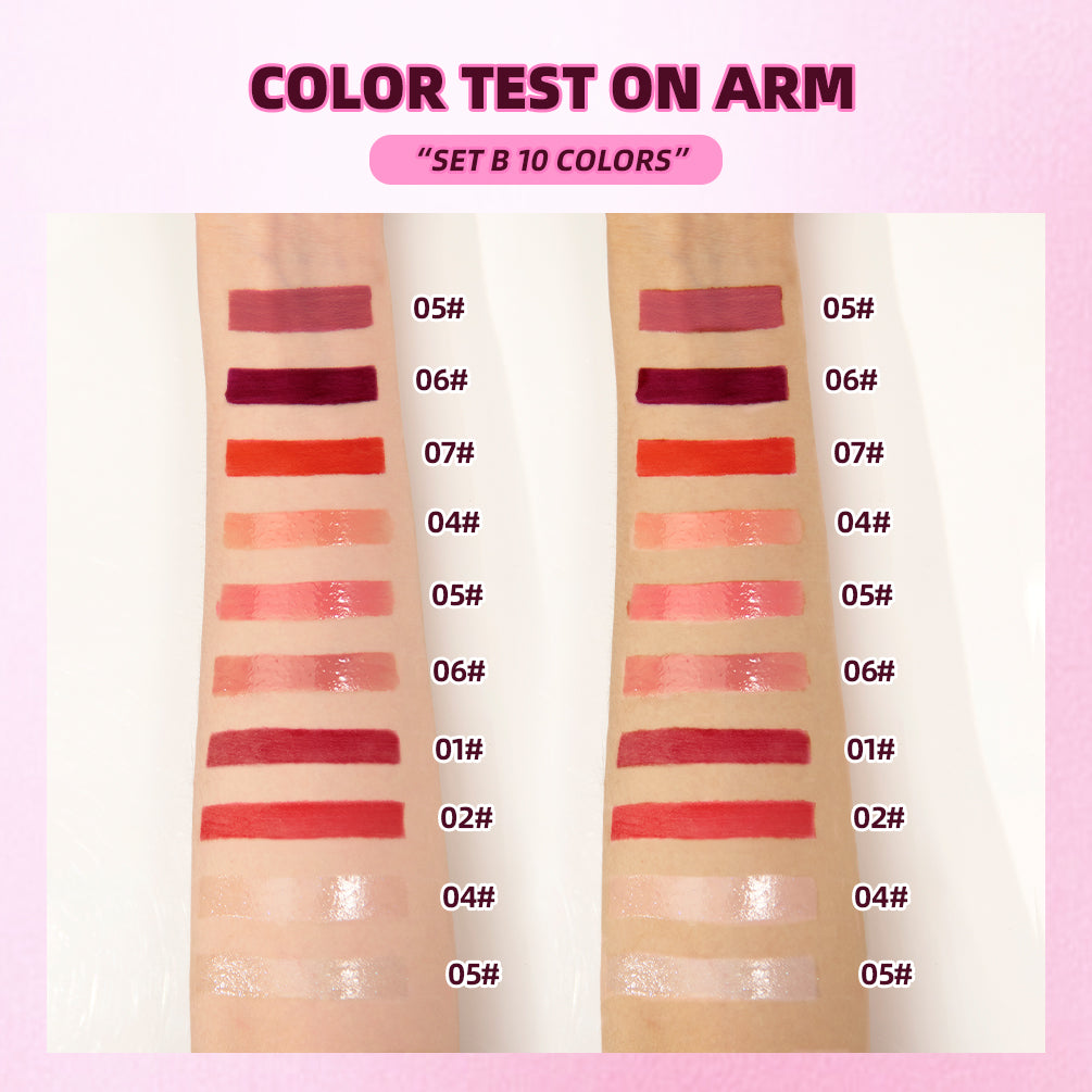 Mirror Lip Gloss Sets Waterproof Velvet Matte Liquid Lipstick Lasting Moisturizing Sexy Red Lip Tint Makeup Lip Oil Balm