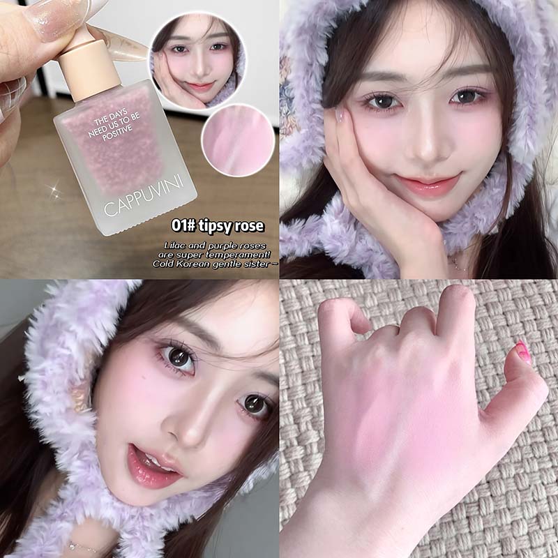 Natural Light Pink Bubble Blush Easy to Apply Tender Long-lasting Makeup Liquid Blush Expansion Color Rouge