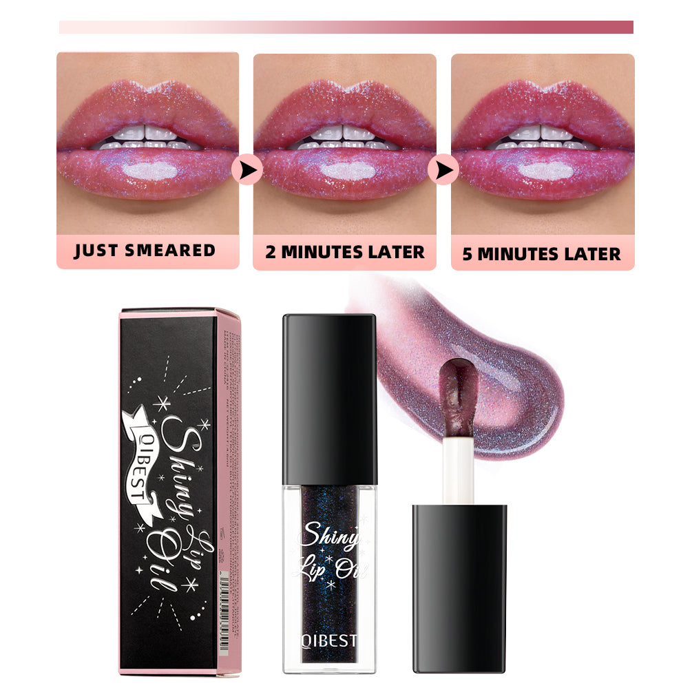 Mirror Black Lip Oil Color Changing Lipstick Moisturizing Shiny Lip Gloss Oil Plumping Lasting Diamond Lipgloss Cosmetics
