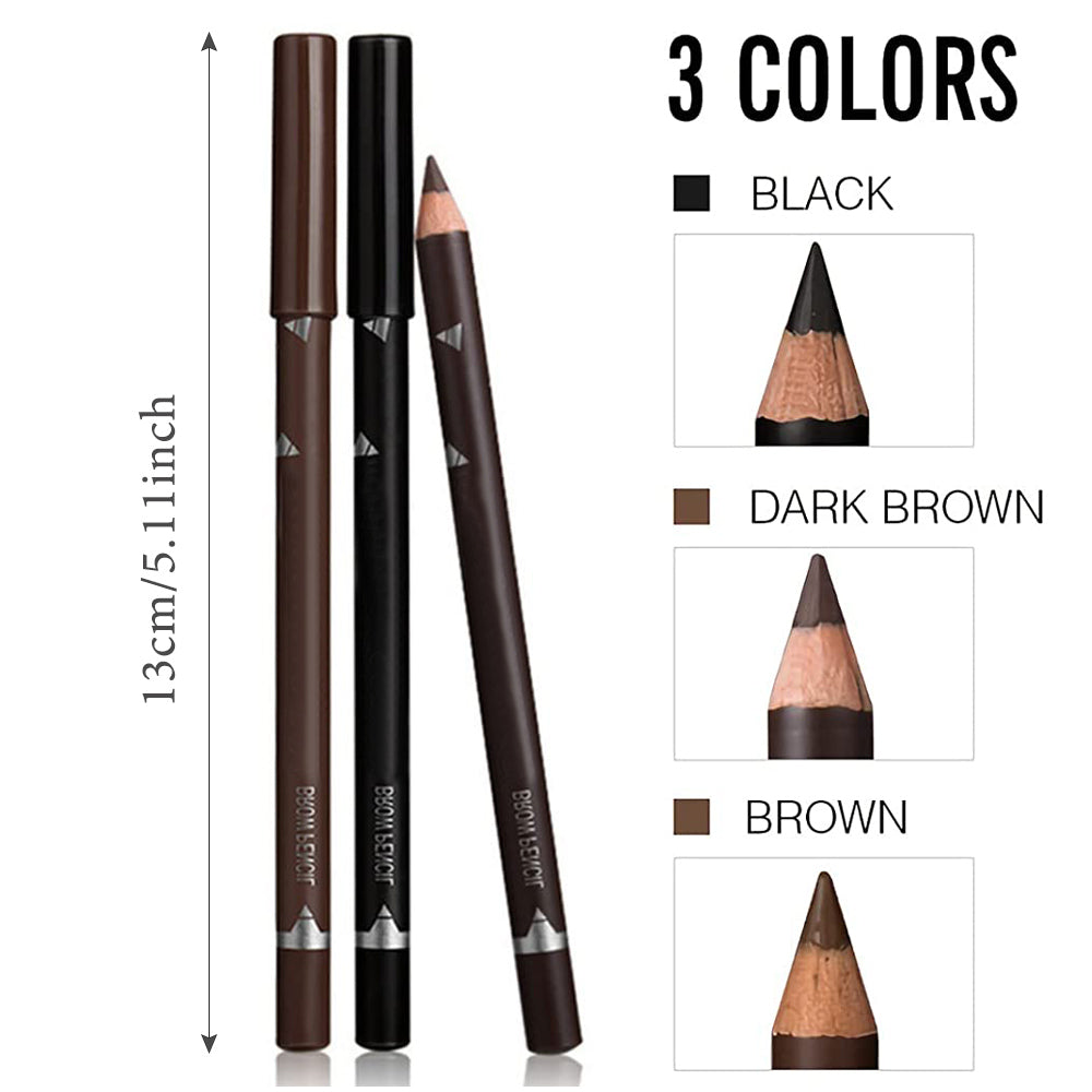 6pcs Eyebrow Eyeliner Pencils Makeup Waterproof Eye Brow Pen Long-lasting Nice Color Natural Black Brown Cosmetic Beauty Tools