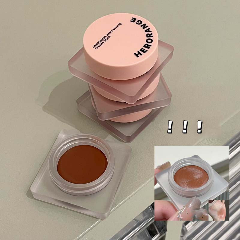 Chestnut Red Blush Cream Makeup Cheek Rouge Rose Brown Mud Palette Waterproof Monochrome Brighten Facial Delicate Moisture Blush