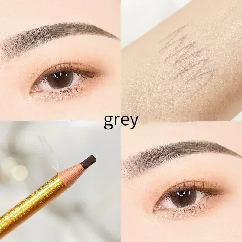 Eyebrow Pencil Waterproof and Non-smudge Genuine Wood Hard Core Wholesale Wood Eyebrow Pencil Eyebrow Pen Golden