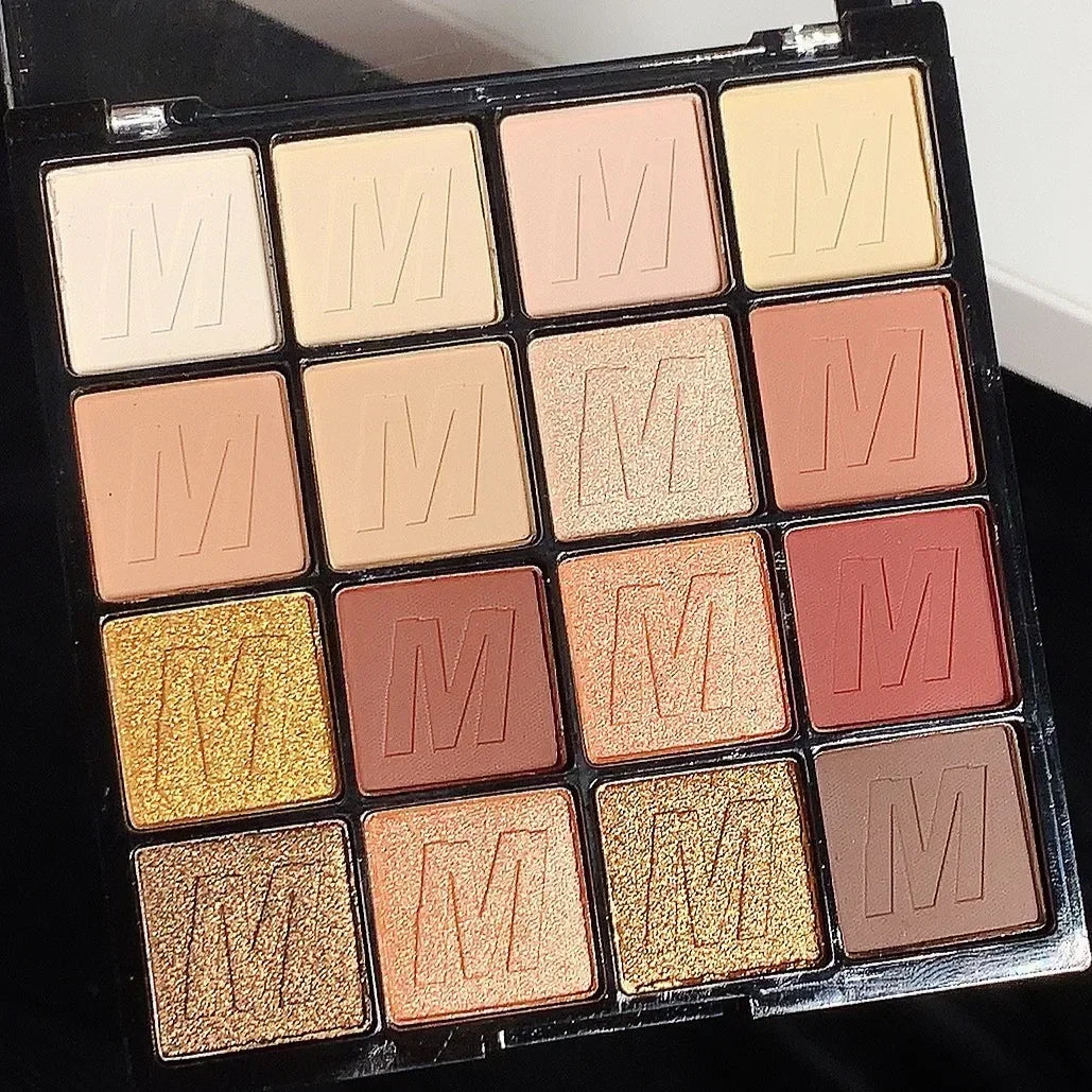 Rich Color Eyeshadow Plate Glitter Pearlescent Eye Shadow 16-color Ultimate Shadow Palette Bright Green Blue Eye Makeup Cosmetic