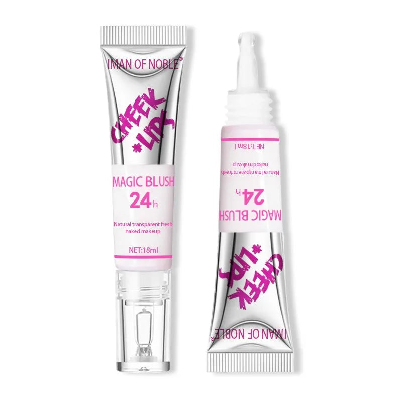 2-in-1 Color-Changing Liquid Blush & Lip Tint Natural Rosy Glow 24H Waterproof Sweat-Proof Long-Lasting Flush Cheeks & Lips