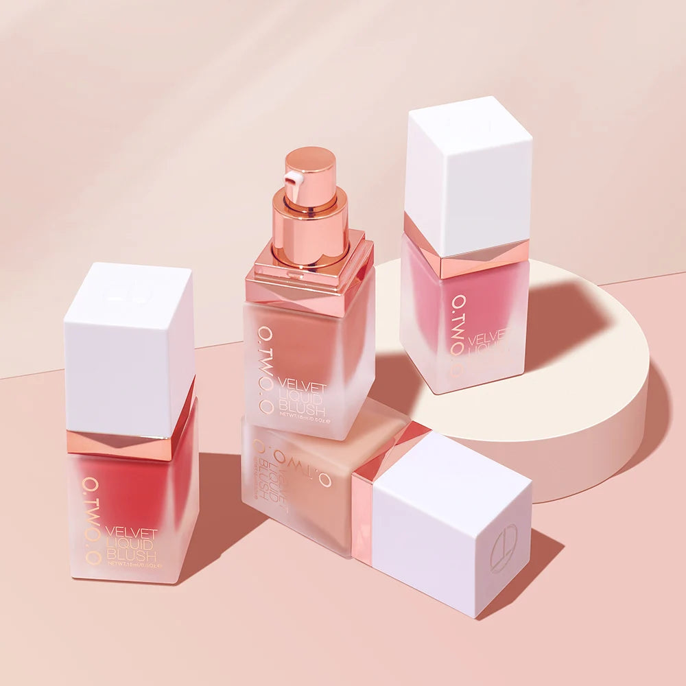 Liquid Blusher 4 Colors Rose Pink Blush Long Lasting Natural Cheek Face Makeup Blusher High Pigment For Women Cosmetics