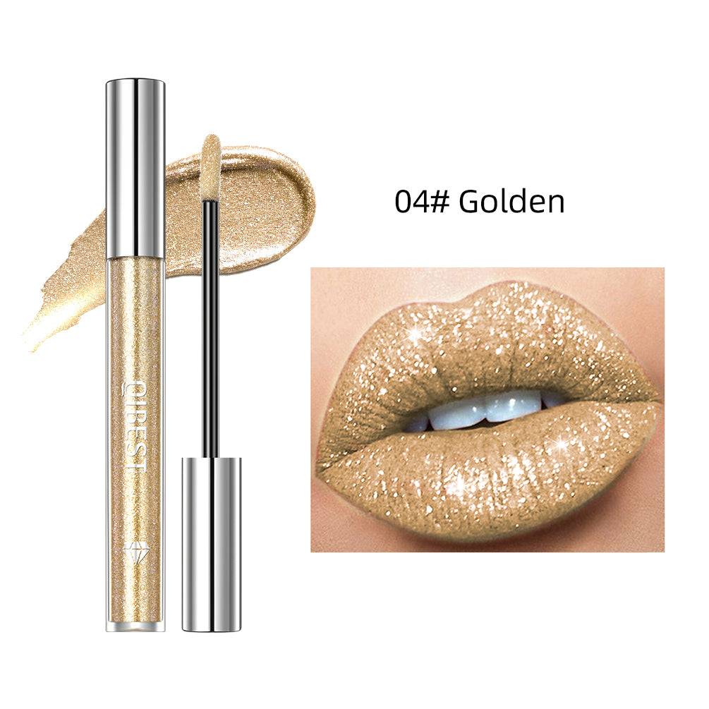 6 Colors Sparkling Liquid Lipstick Lip Gloss Moisturizing Long-Lasting Makeup Gray Diamond Waterproof Lip Tint Cosmetics