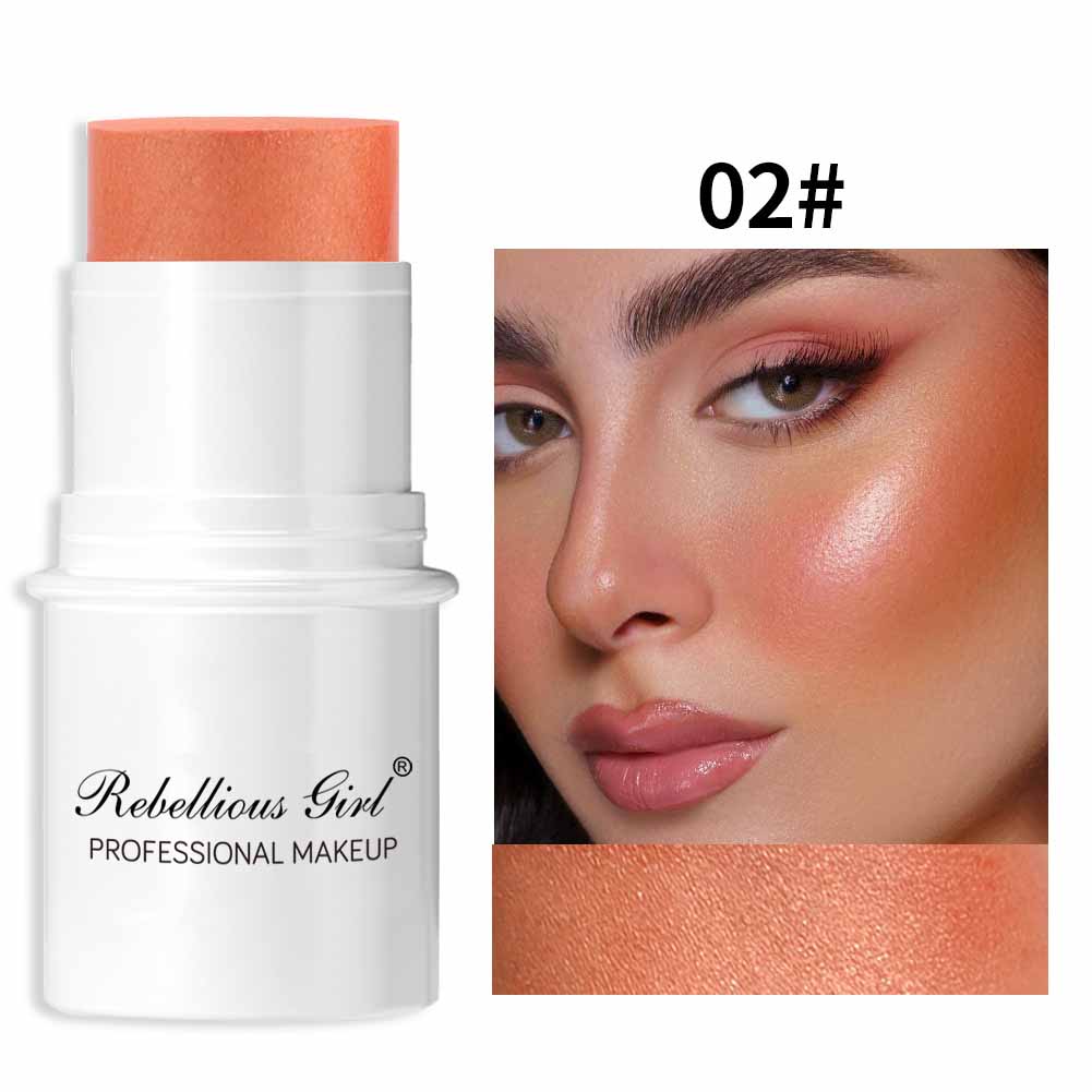 Lazy highlighter  sun-bleached rouge  pearlescent blush   blush stick  ingle-color matte blush  easy to color  durable and waterproof