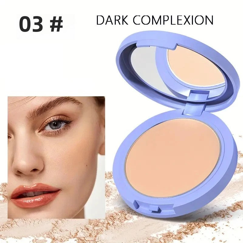 Long-Lasting Waterproof Silk Soft Mist Powder Cake Smooth Pressed Face Powder Oil Control Lady Polvo Texture for Makeup