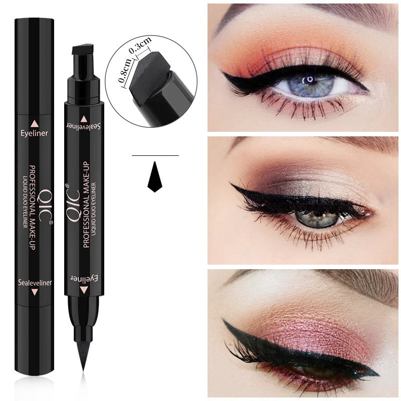 Eyeliner Stamp Liquid Eyeliner Pencil Double Headed Makeup Stamps Seal Pen Eyeliner Pencil Long-lasting Waterproof