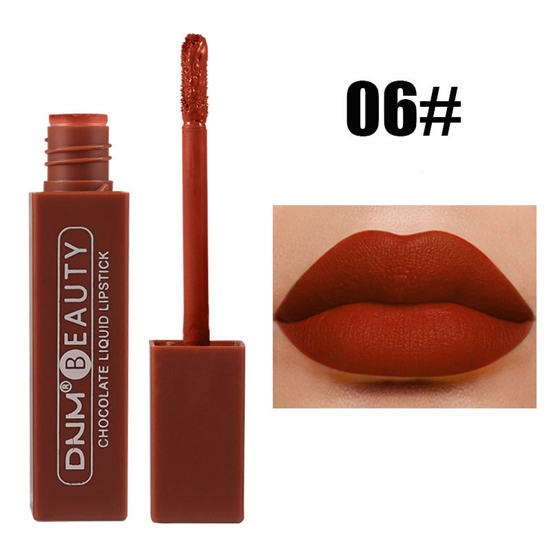 Chocolate Matte Nude Liquid Lipstick Moisture Velvet Dark Red Lip Tint Lasting Non Stain Lipstick Lip Gloss Tint