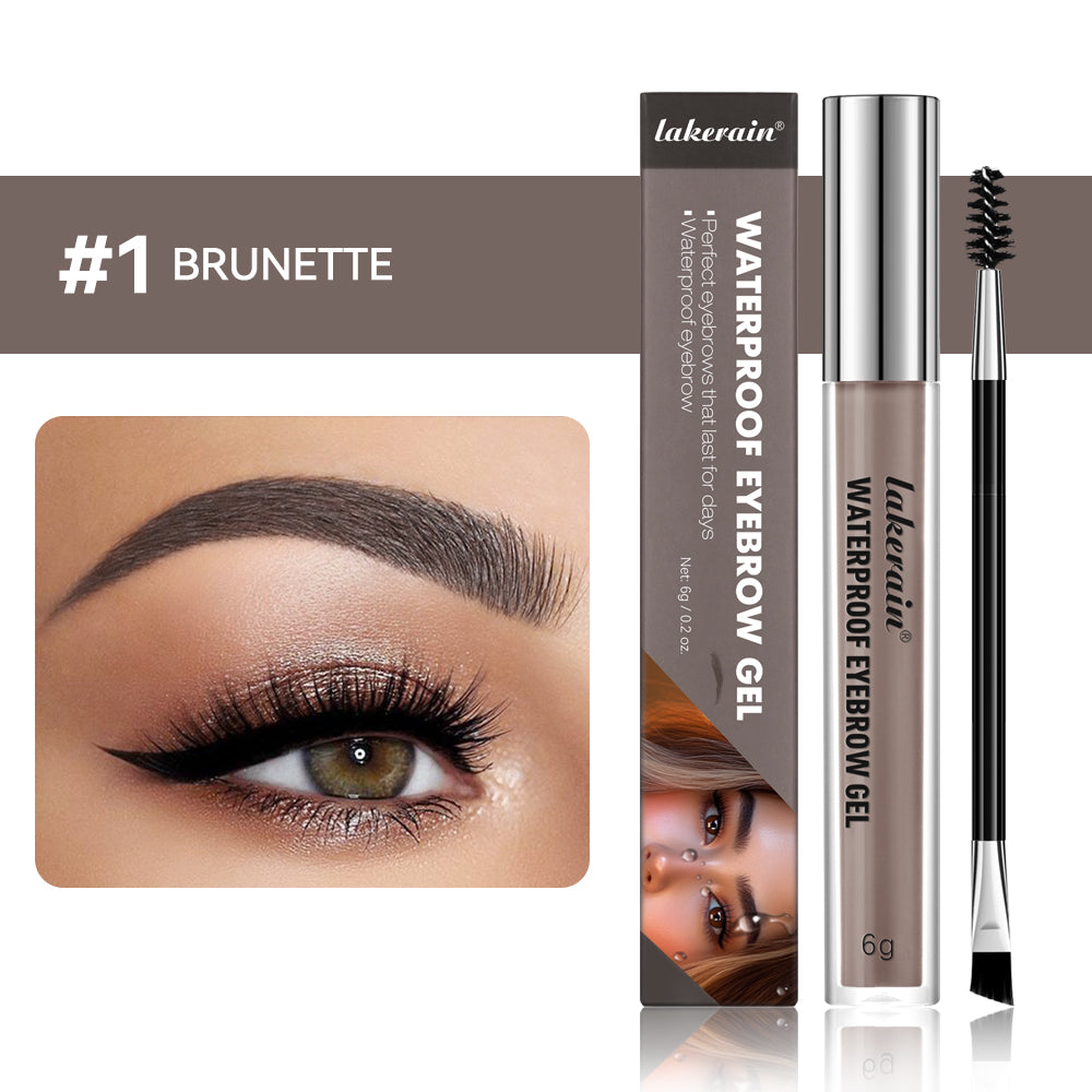 Waterproof Eyebrow Gel for Long Lasting Highly Tinted Liquid Eye Brow Makeup Sweatproof Natural Black Brown