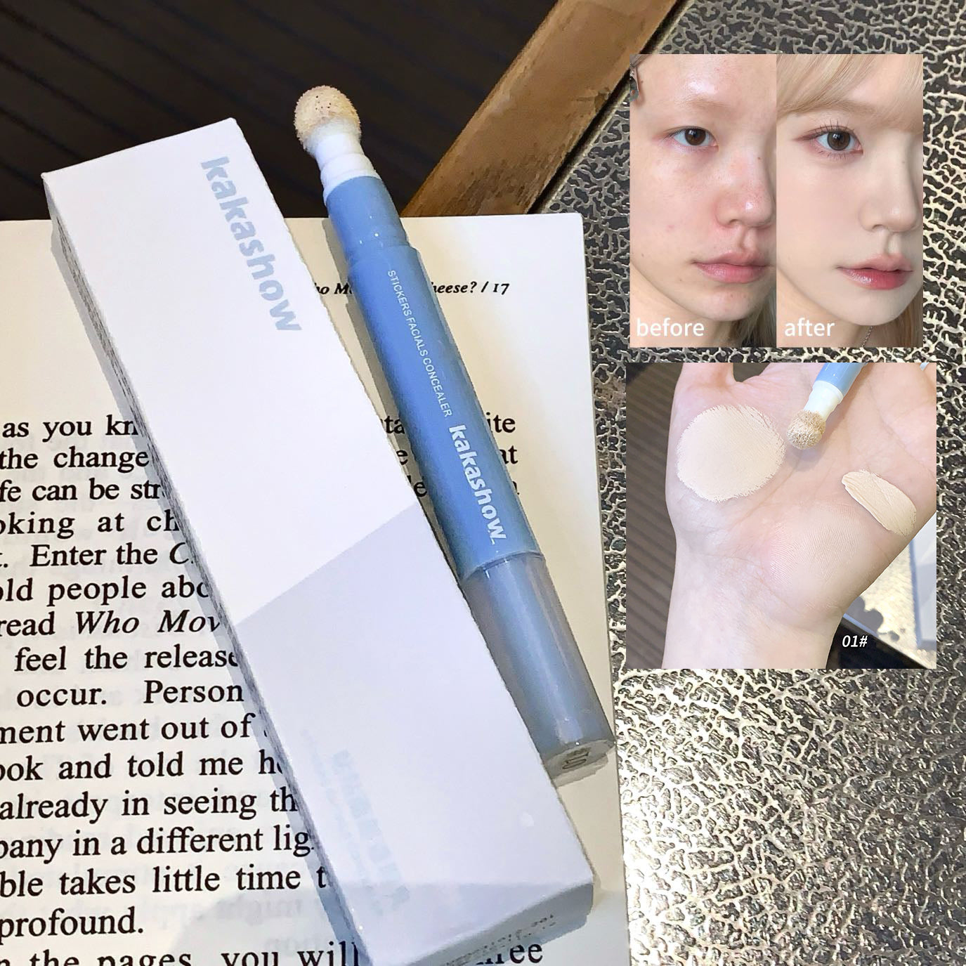 Stick Facial Concealer Liquid Cover Dark Circles Freckles Acne Long Lasting Foundation Makeup Rotating Sponge Tip Applicator