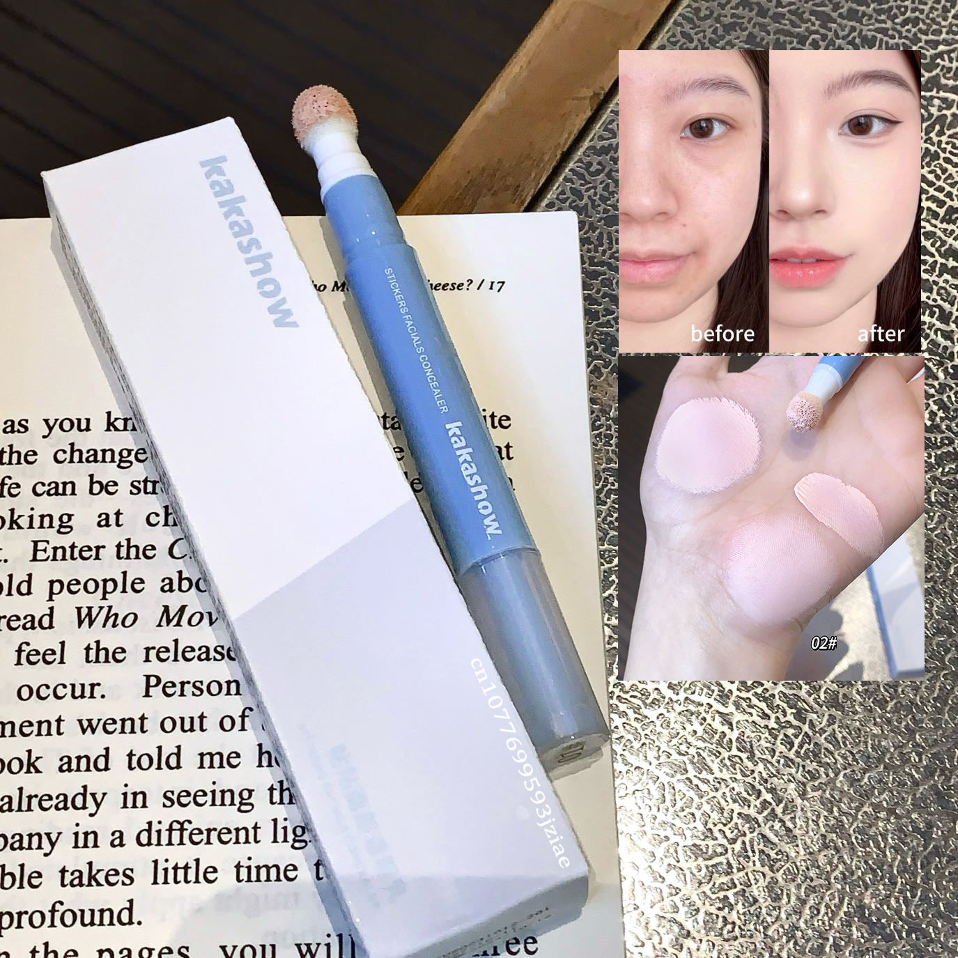 Stick Facial Concealer Liquid Cover Dark Circles Freckles Acne Long Lasting Foundation Makeup Rotating Sponge Tip Applicator